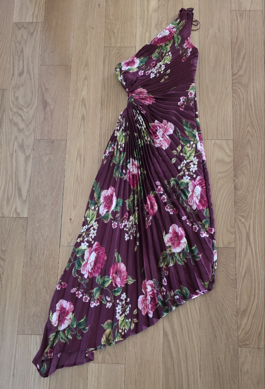 Petal + Pup Kleo Floral Print One Shoulder Sleeveless Asymmetrical Midi Dress - Picture 2 of 6
